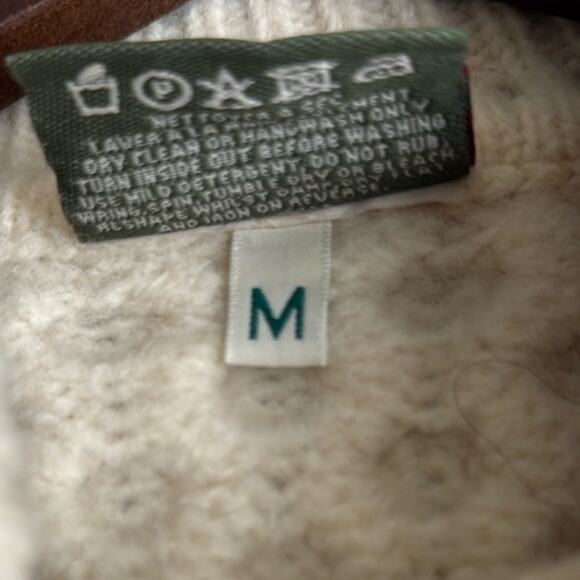 Carraig Donn White Cable Knit Wool Sweater Sz M - Picture 3 of 4